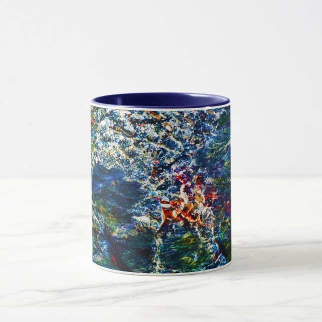 Ocean Waves aus Narragansett -v1 Tasse (Zentrum)