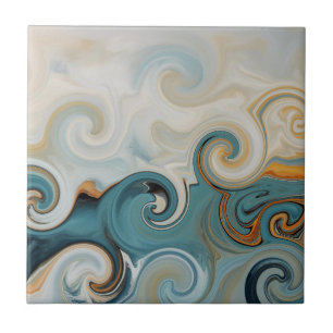 Ocean Waves Beach Aquamarin Blue Abstrakt 74 Fliese