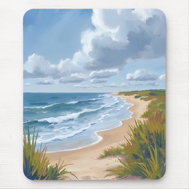Ocean Waves | Beach Coastal Painted Mousepad (Vorne)