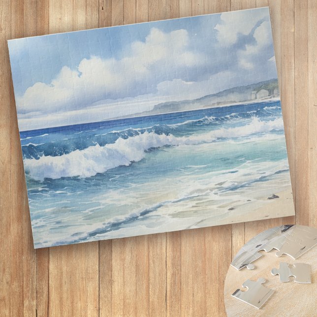 Ocean Waves Beach House Ästhetik Puzzle (Von Creator hochgeladen)