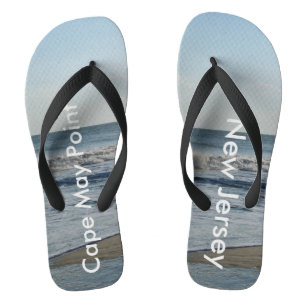 Ocean Waves CapMay Point New Jersey Flip Flops