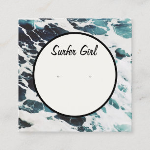 Ocean Waves Coasting Earring Display Card Quadratische Visitenkarte