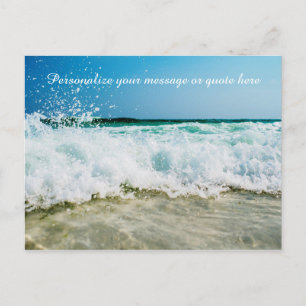 Ocean Waves Crashs Shore Personalize Message Postkarte