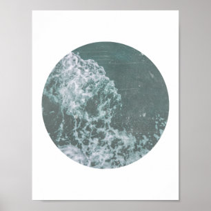 Ocean Waves Distressed Print Poster