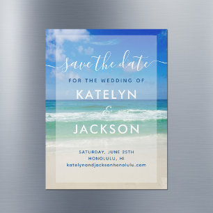 Ocean Waves Foto Chic Beach Save the Date Magnet