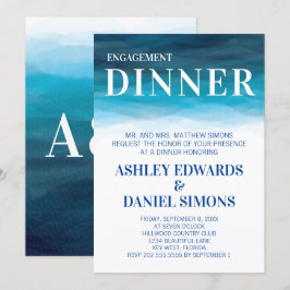 Ocean Waves Hochzeitessen Verlobung Einladung
