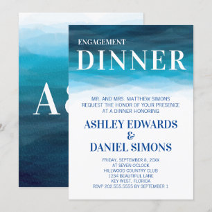 Ocean Waves Hochzeitessen Verlobung Einladung