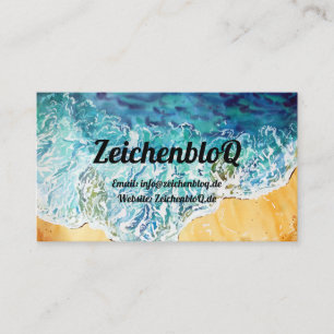 Ocean Waves on Beach Business Card Visitenkarte