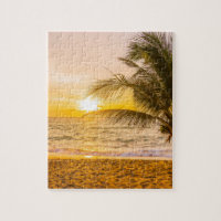 Ocean Waves Palm am Strand