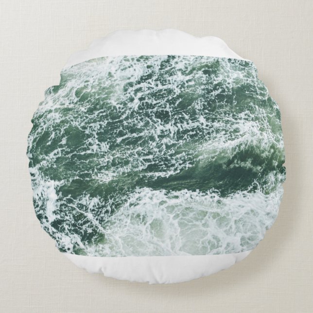 OCEAN WAVES RUNDES KISSEN (Vorderseite)