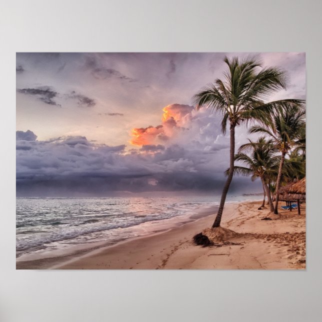 Ocean Waves Sandstrand Sunset Poster (Vorne)