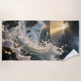 Ocean Waves & Sea Foam Beach Towel Strandtuch
