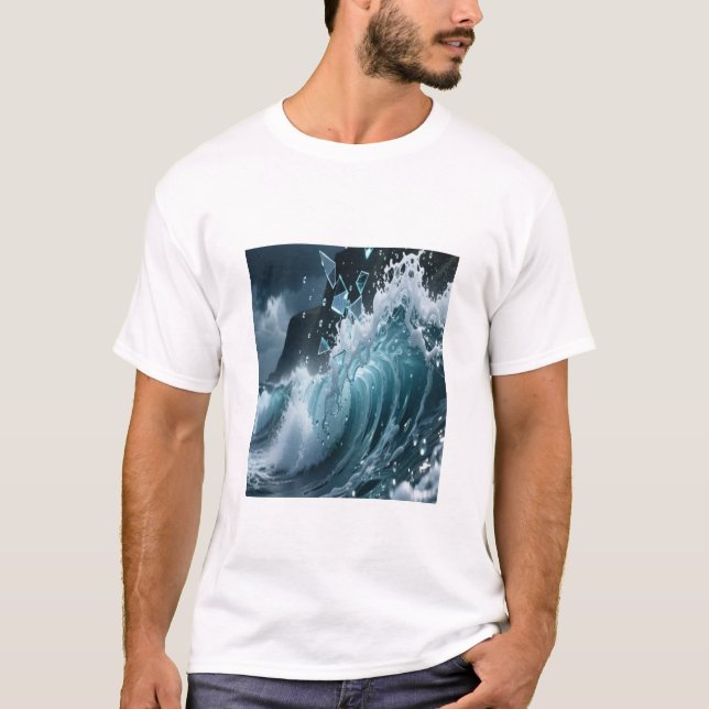 Ocean Waves & Sea Foam Graphic T-Shirt for Men (Vorderseite)