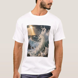 Ocean Waves & Sea Foam Graphic T-Shirt for Men
