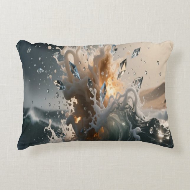 Ocean Waves & Sea Foam Throw Pillow Cover Dekokissen (Vorderseite)