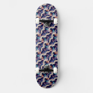 Ocean Waves Sea Japanisches Abstraktes Muster Skateboard