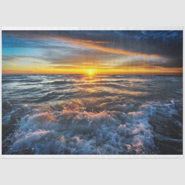 Ocean Waves Sunset 20x30 Dekoupage Tissue Seidenpapier (Vorderseite)