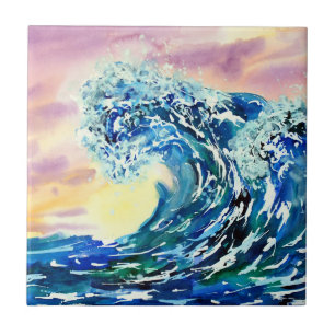 Ocean Waves Sunset Fliese