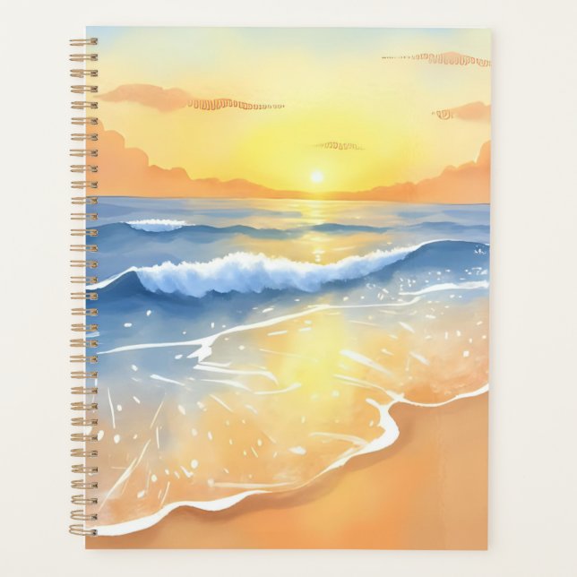 Ocean Waves Sunset | Strandfarbe Planer (Vorderseite)