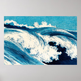 Ocean Waves Vintage japanische Malerei Poster