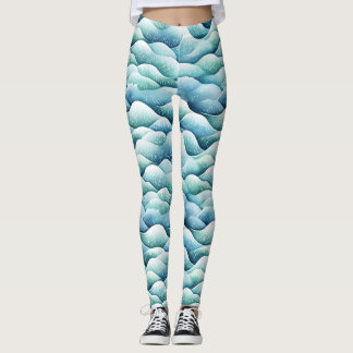 Ocean Waves Wasserfarbe Türkisfarbene Muster Leggi Leggings