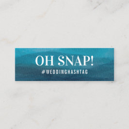 Ocean Waves Wedding Hashtag Mini Enclosure Card Visitenkarte