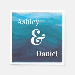 Ocean Waves Wedding Napkins, Personalisiert Serviette