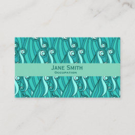 Ocean Wellen Aqua Blue Muster modern trendy Visitenkarte