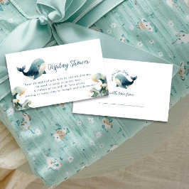 Ocean Whale White Gift Tag Display Baby Shower Begleitkarte