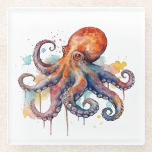 Ocean Whimsy: farbiger Oktopus Glasuntersetzer