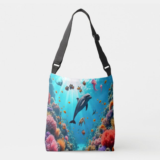 Ocean Wonders Coral Reef Tote Bag Tragetaschen Mit Langen Trägern (Vorderseite)