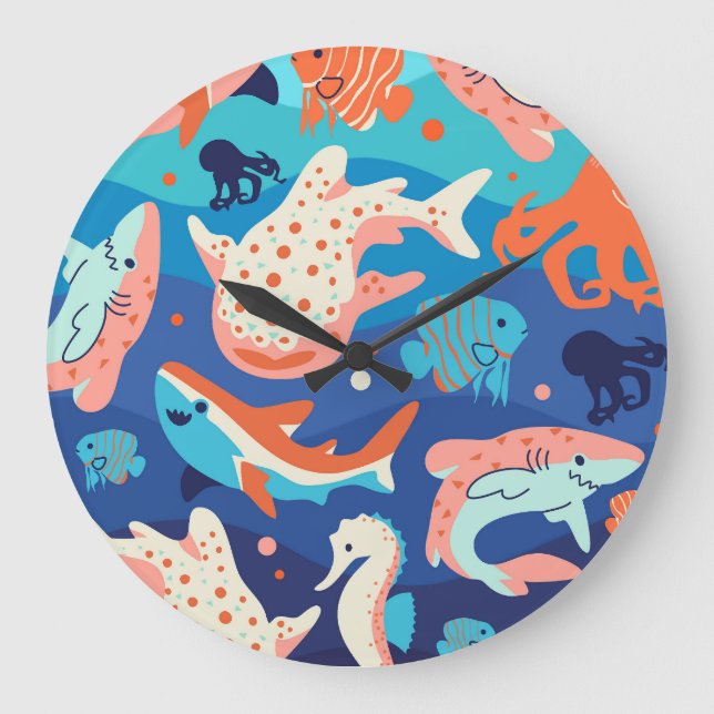 Ocean Wonders Große Wanduhr (Vorderseite)