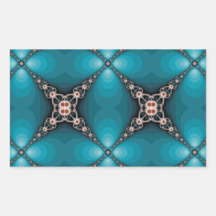 Ocean X Fraktal Design Rechteckiger Aufkleber