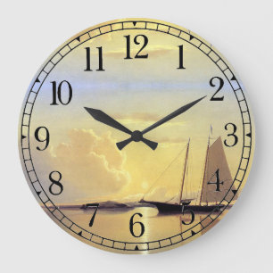 Ocean Yacht Segelschiff Sea Boot Wall Clock Große Wanduhr