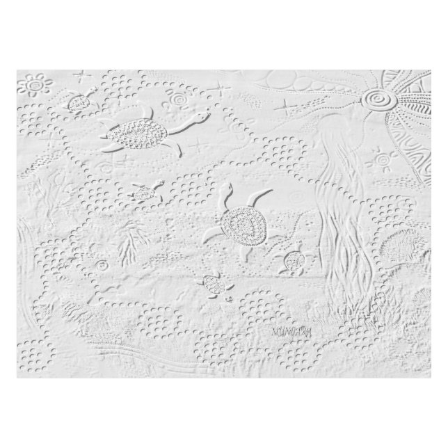 Oceana Embossed Aborigine-Kunst Tischdecke (Vorderseite (Horizontal))