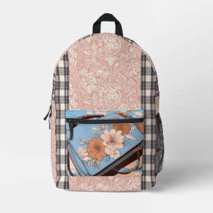 Oceana Floral AI-Kunst-Laptop-Hülle  Bedruckter Rucksack