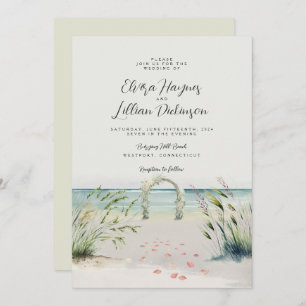Oceanfront Romance Watercolor Boho Wedding Einladu Einladung
