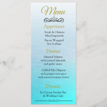 Oceanic Beach Themed Aqua Blue Wedding Card