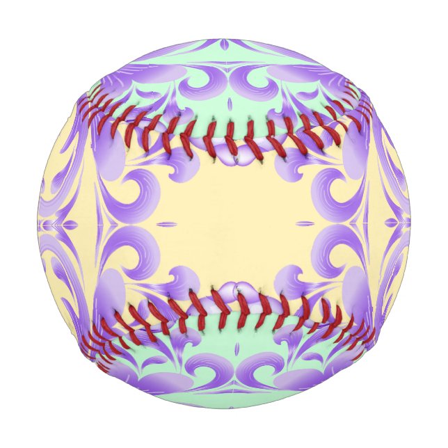 Oceanic Bloom: Lila Wave Harmony / Stilvolle Kunst Baseball (Vorderseite)