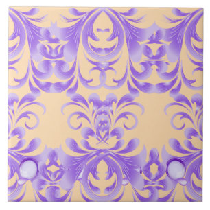 Oceanic Bloom: Lila Wave Harmony / Stilvolle Kunst Fliese