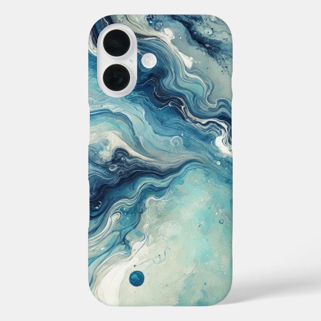 Oceanic Blue Abstrakt iPhone Case (Rückseite)