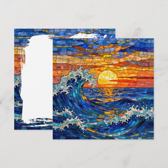 Oceanic Coastal Ocean Waves Sunset   Karte (Vorne/Hinten)