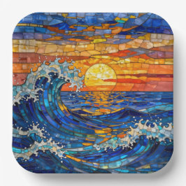 Oceanic Coastal Ocean Waves Sunset   Pappteller