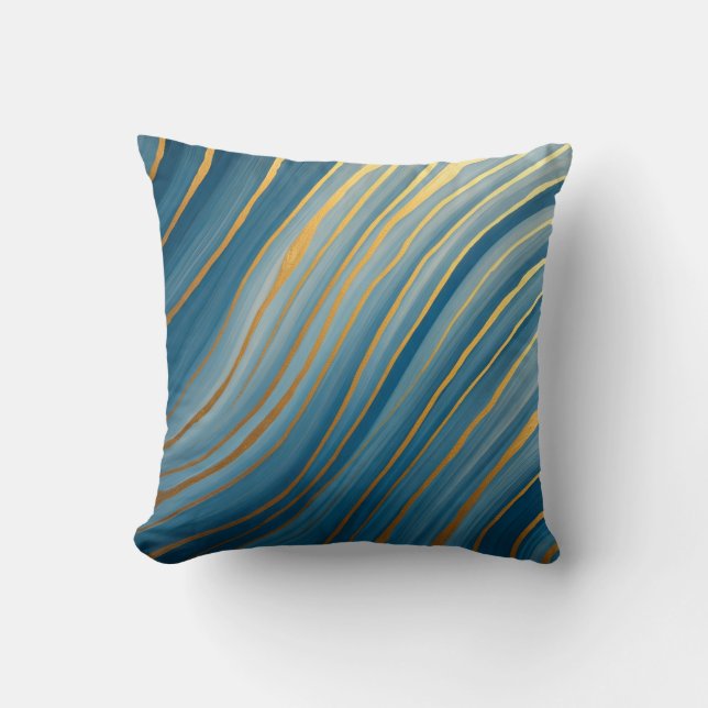 "Oceanic Gold Flow Kissen (Vorderseite)