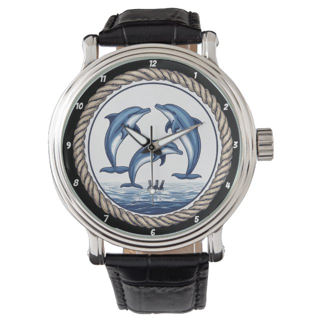 Oceanic Grace Dolphin With Rope Accent Armbanduhr (Vorderseite)