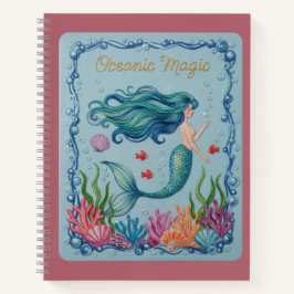 Oceanic Magic Embroidered Mermaid Journal Notizbuch