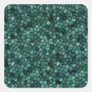 Oceanic Mosaic Crust Textur Abstract Pattern Quadratischer Aufkleber