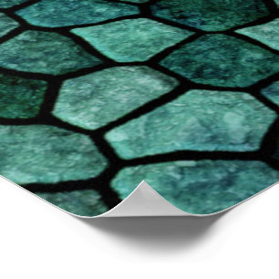 Oceanic Mosaic Crust Textur Abstraktes Muster Poster