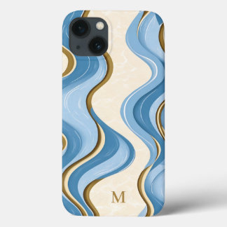 Oceanic Summer Waves Minimalistic With Initial Case-Mate iPhone Hülle