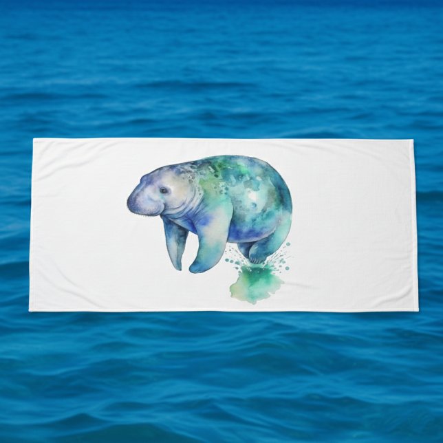Oceanic Whisper Manatee Badehandtuch (Von Creator hochgeladen)